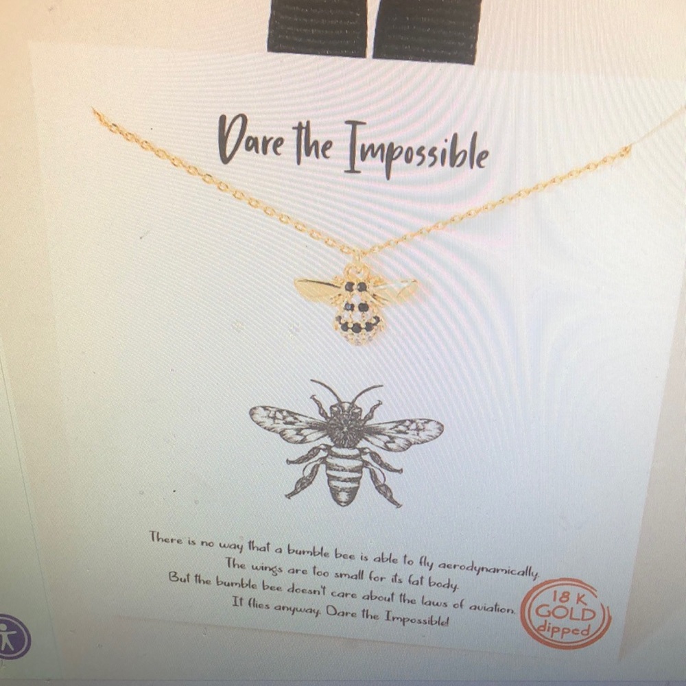 Pave Bumble Bee Charm Necklace - NWT
